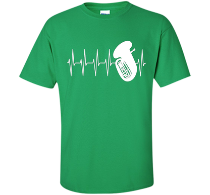 Sousaphone T-shirt Heartbeat Tube Sousaphone Irish Green