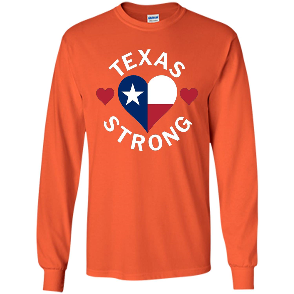 Texas Strong Hurricane Harvey Heart 2017 T-shirt Orange