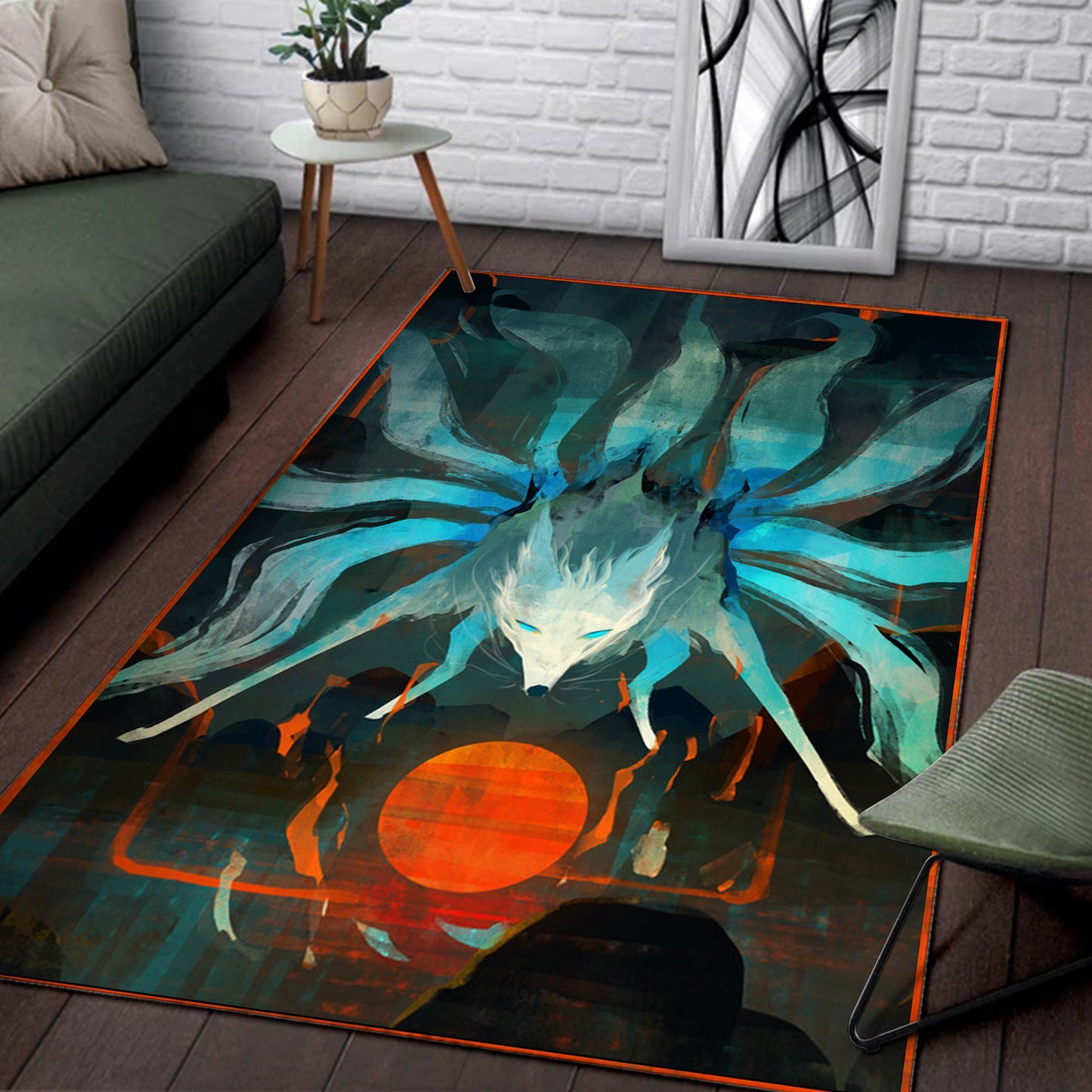 Nine Tails Fox Square Rug