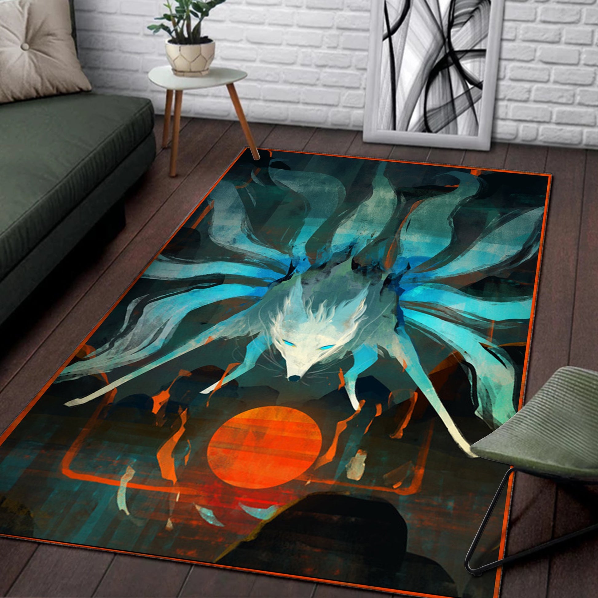 Nine Tails Fox Square Rug