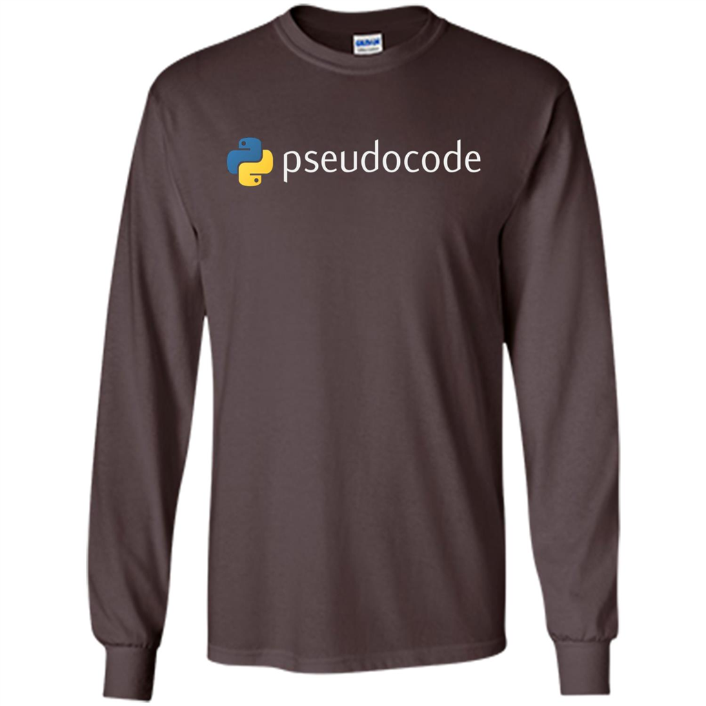 Funny Python Programming Pseudocode T-shirt Dark Chocolate