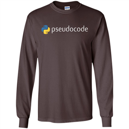Funny Python Programming Pseudocode T-shirt Dark Chocolate