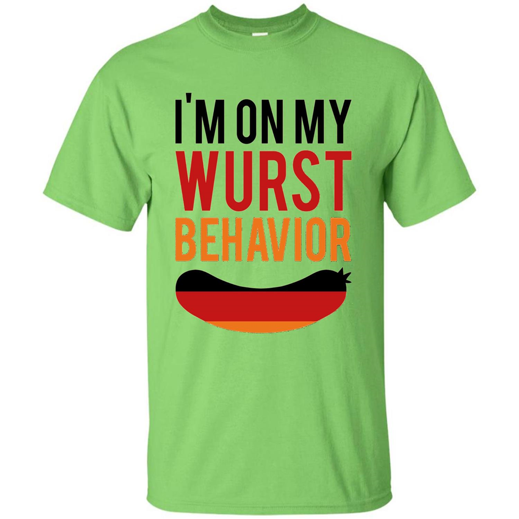 Wurst Behavior Oktoberfest T-shirt Funny German T-shirt Lime