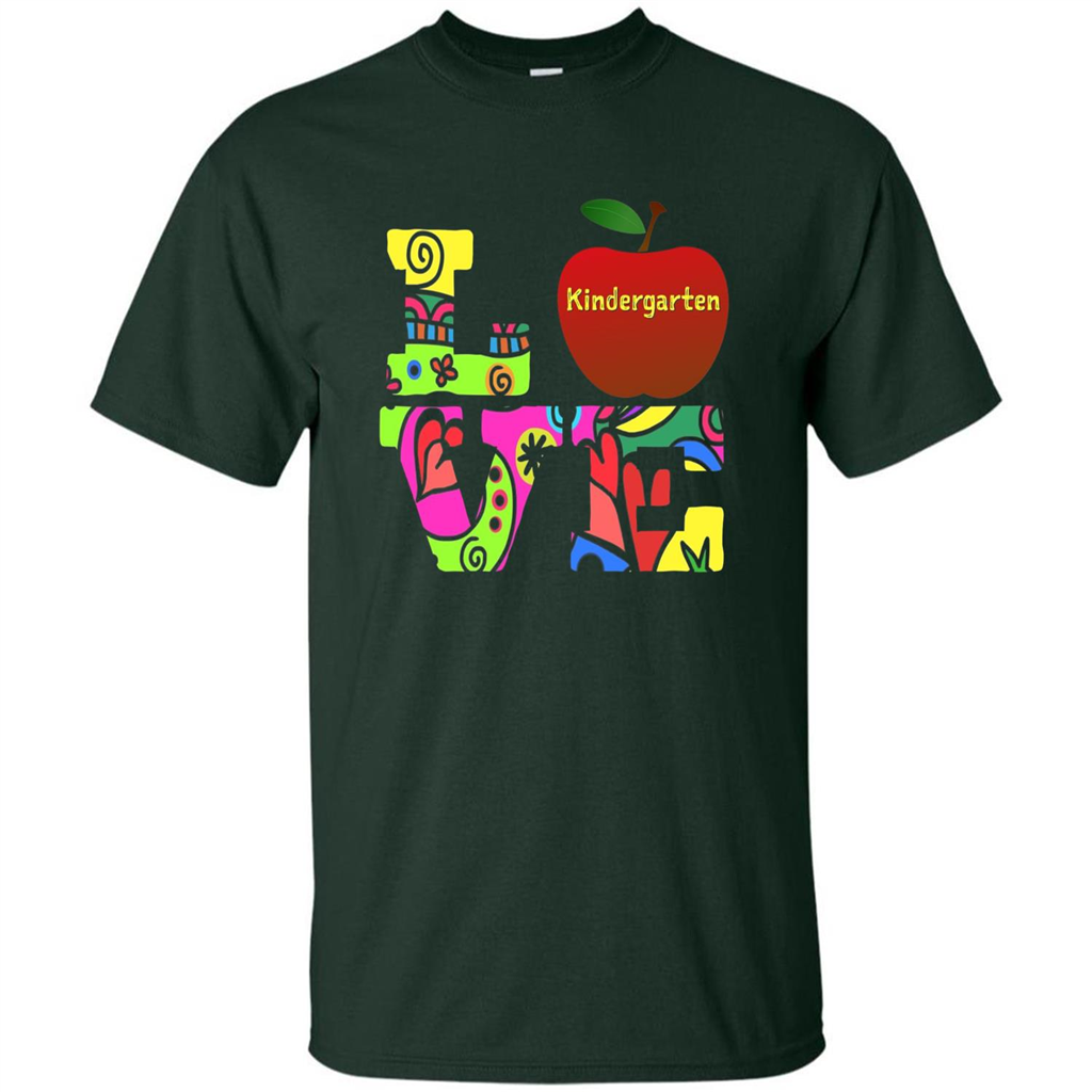 Kindergarten LOVE T-shirt School Day T-shirt Forest Green