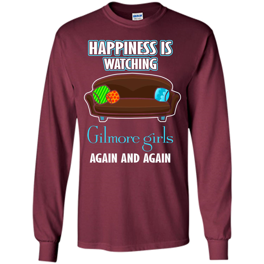 Movie T-shirt Happiness Is Watching Again And Again Maroon