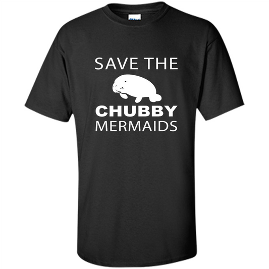 Mermaids T-shirt Save The Chubby Mermaids Black