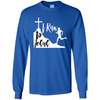 Christian T-shirt I Run To Jesus Royal