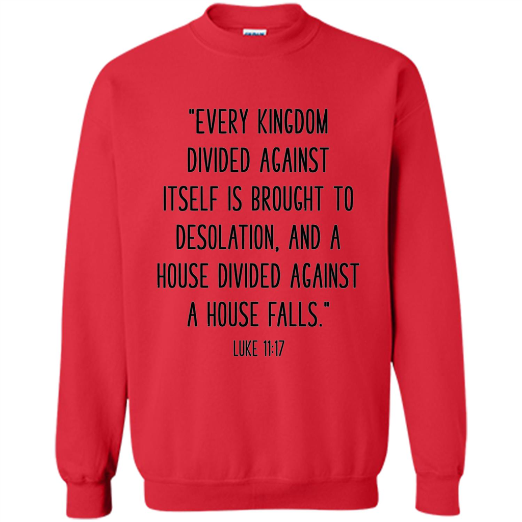 Bible Verse T-Shirt Every Kingdom Divided Against Itself Red