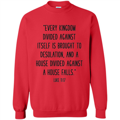 Bible Verse T-Shirt Every Kingdom Divided Against Itself Red