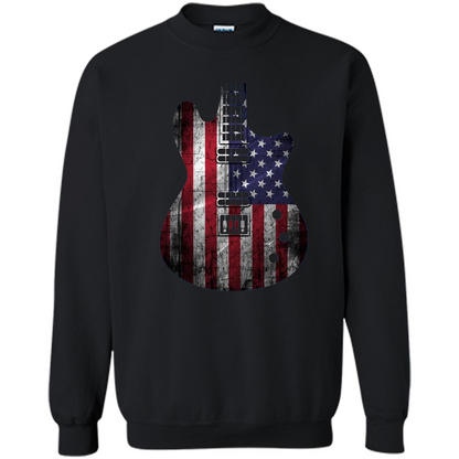 Independen Day T-shirt Guitar USA Flag Patriotic. 4th Of July T-shirt Black