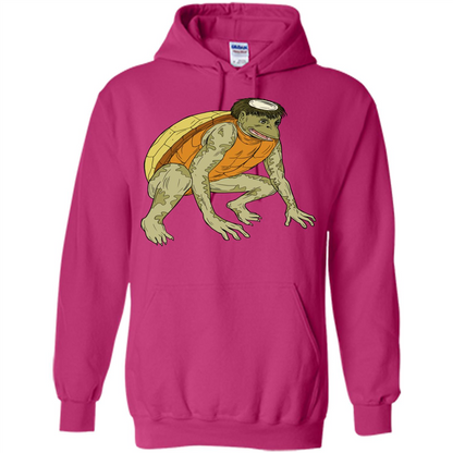 Kappa Monster Crouching Drawing T-Shirt Heliconia