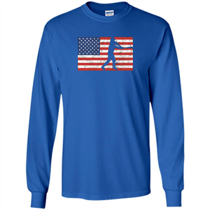 Funny Baseball Player American Flag T-shirt