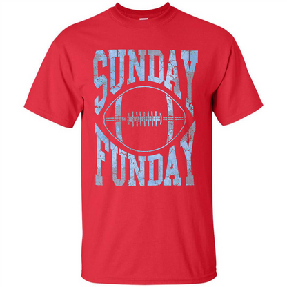 Football T-shirt Sunday Funday Football SeasonT-Shirt Red