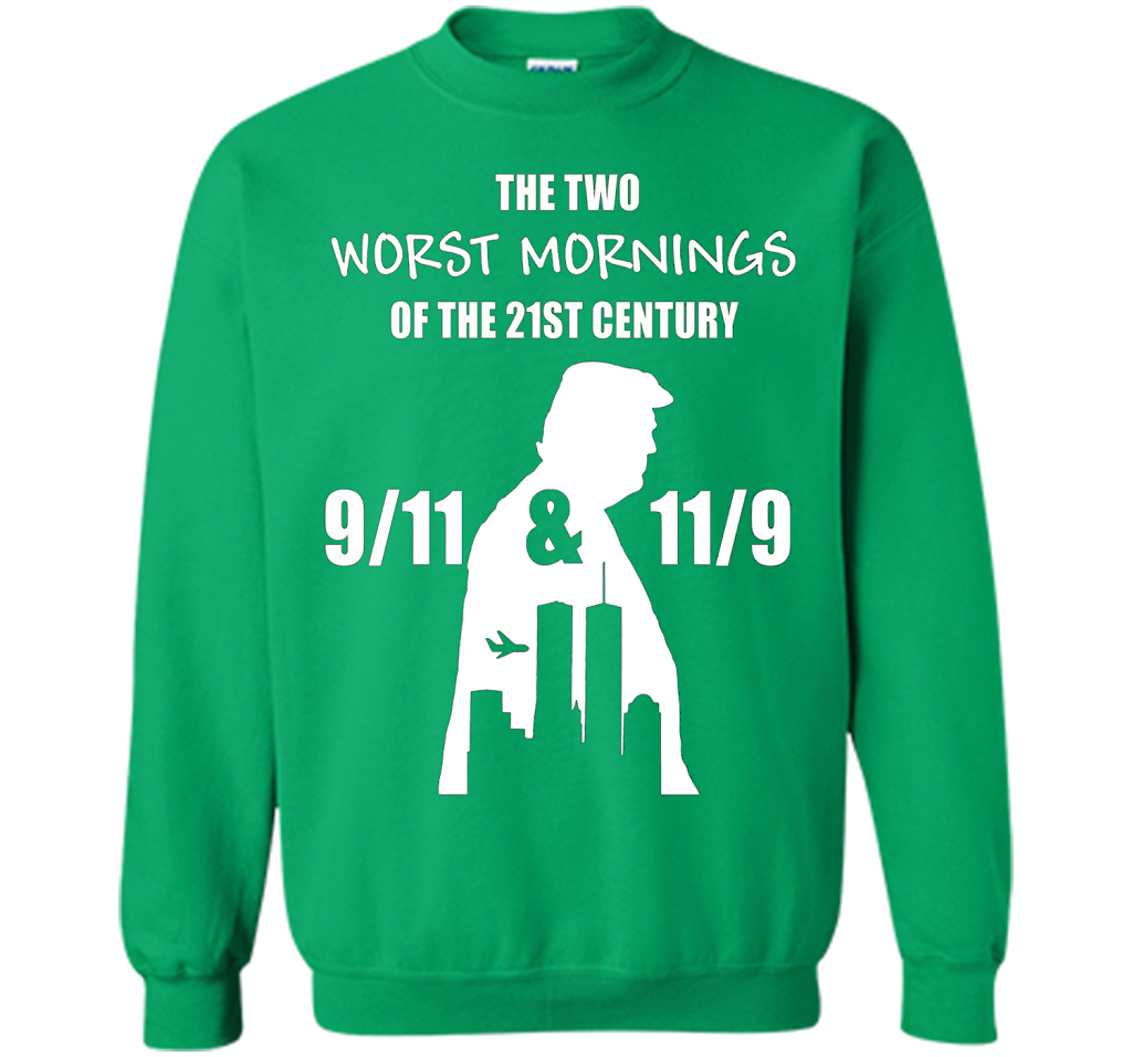 the two worst mornings of the 21st century 9/11 &amp; 11/9 cool shirt Irish Green