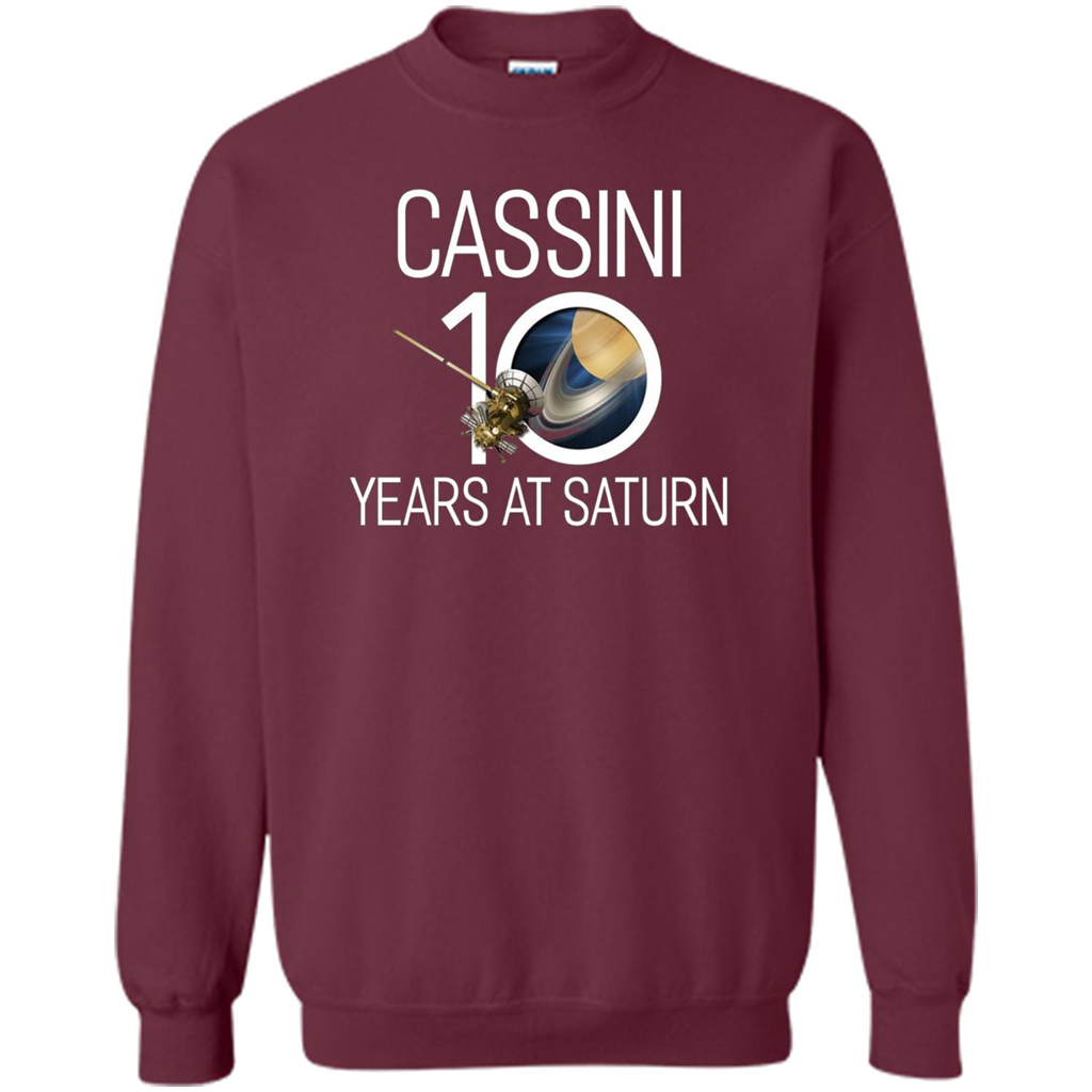 Cassini 10 Years at Saturn T-shirt Maroon