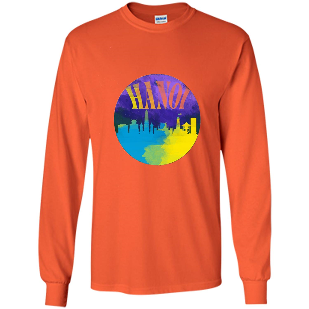 Love Vietnam T-shirt Hanoi Skyline Horizon Sunset Orange