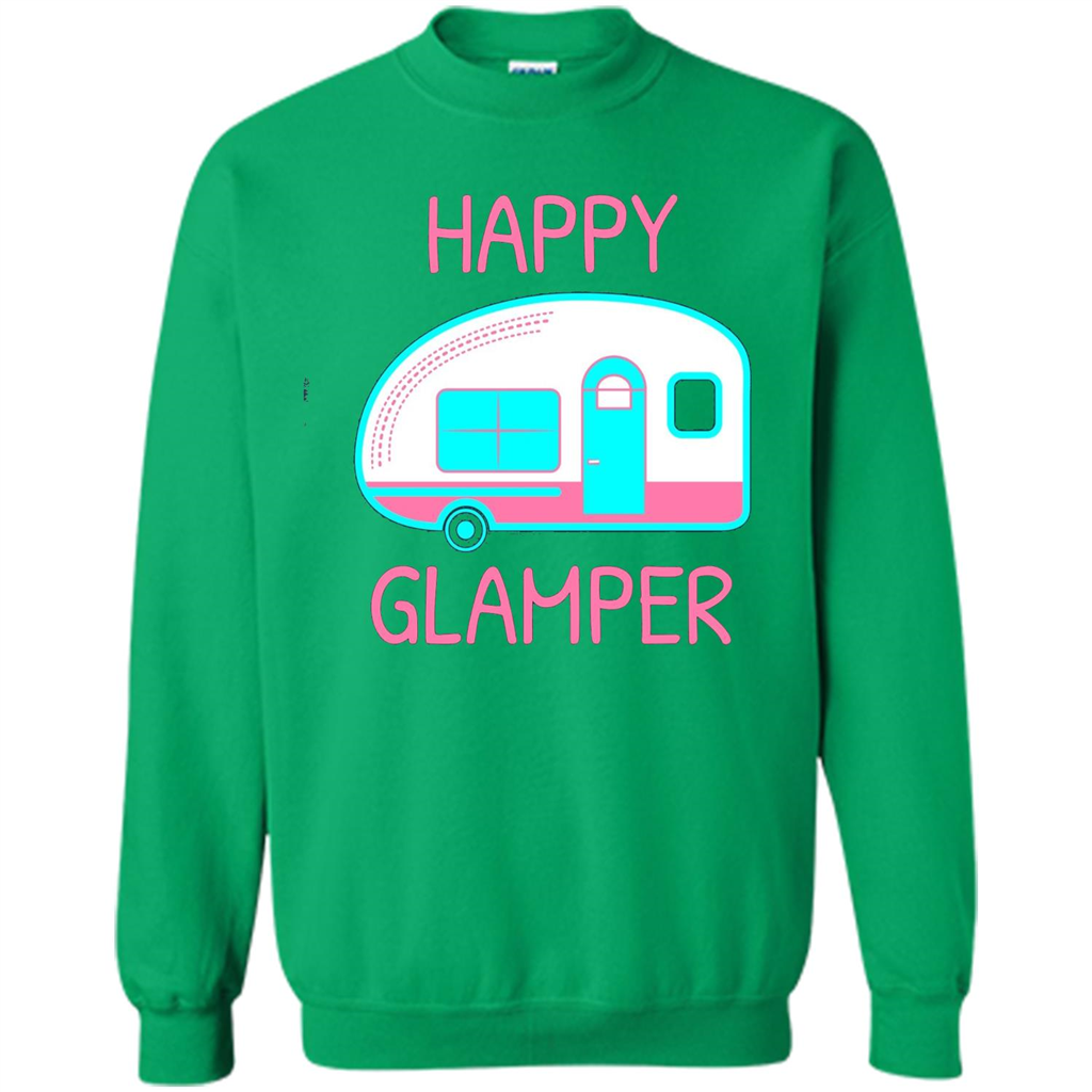 Happy Glamper - Glamping Camping Gift Idea T-Shirt Irish Green