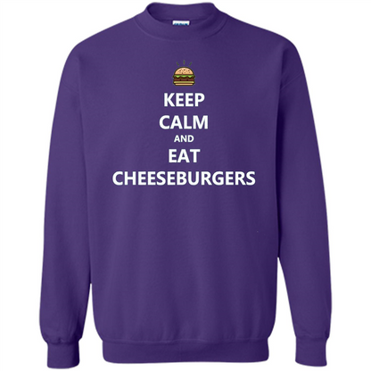 Keep Calm And Eat Cheeseburgers T-shirt Purple