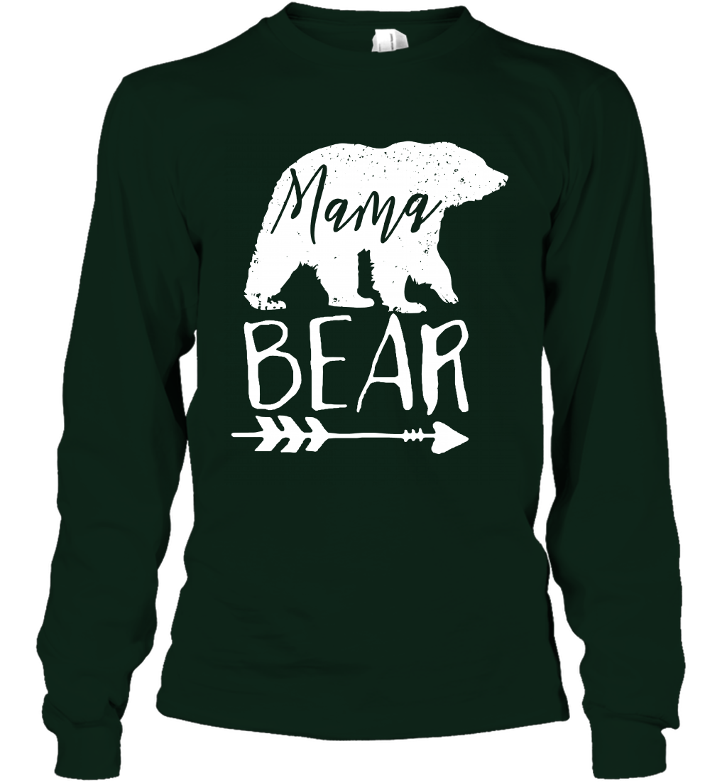 Mama Bear Shirt Long Sleeve T-Shirt Long Sleeve T-Shirt Forest Green