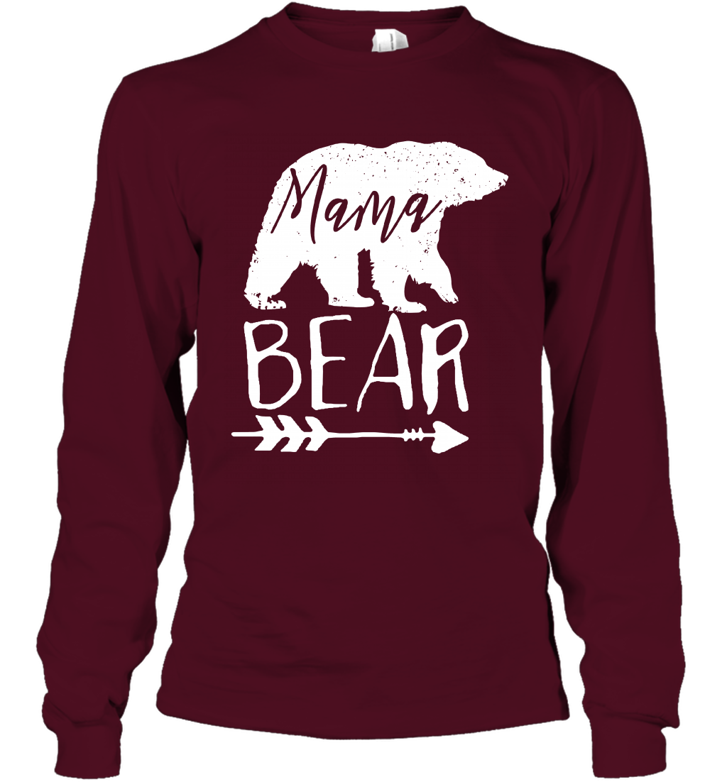 Mama Bear Shirt Long Sleeve T-Shirt Long Sleeve T-Shirt Maroon