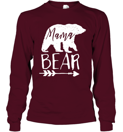 Mama Bear Shirt Long Sleeve T-Shirt Long Sleeve T-Shirt Maroon
