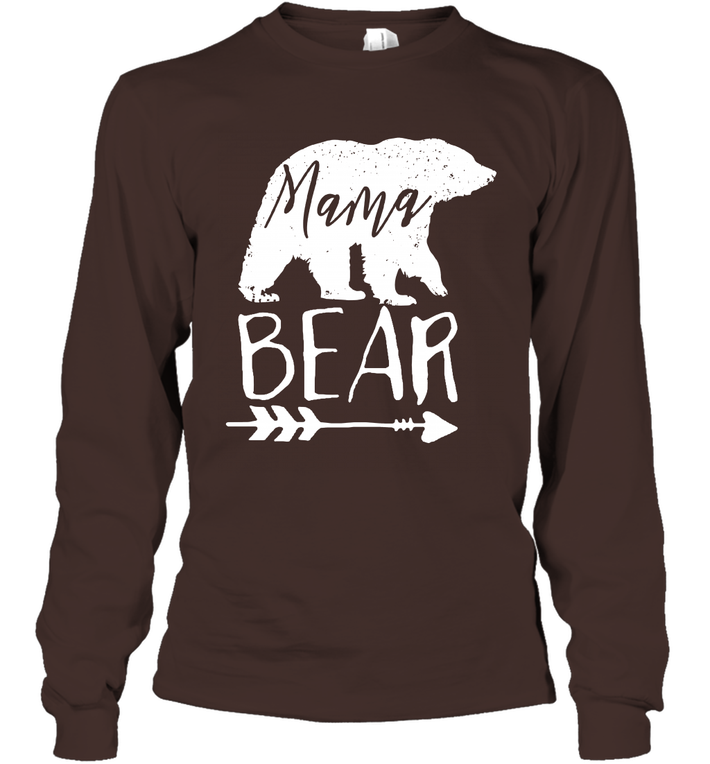 Mama Bear Shirt Long Sleeve T-Shirt Long Sleeve T-Shirt Dark Chocolate