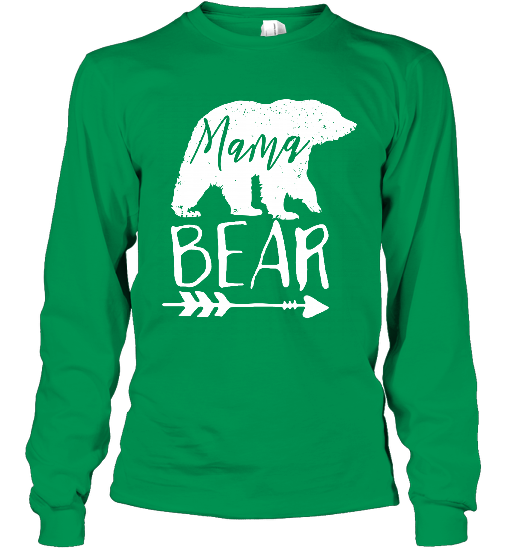 Mama Bear Shirt Long Sleeve T-Shirt Long Sleeve T-Shirt Irish Green