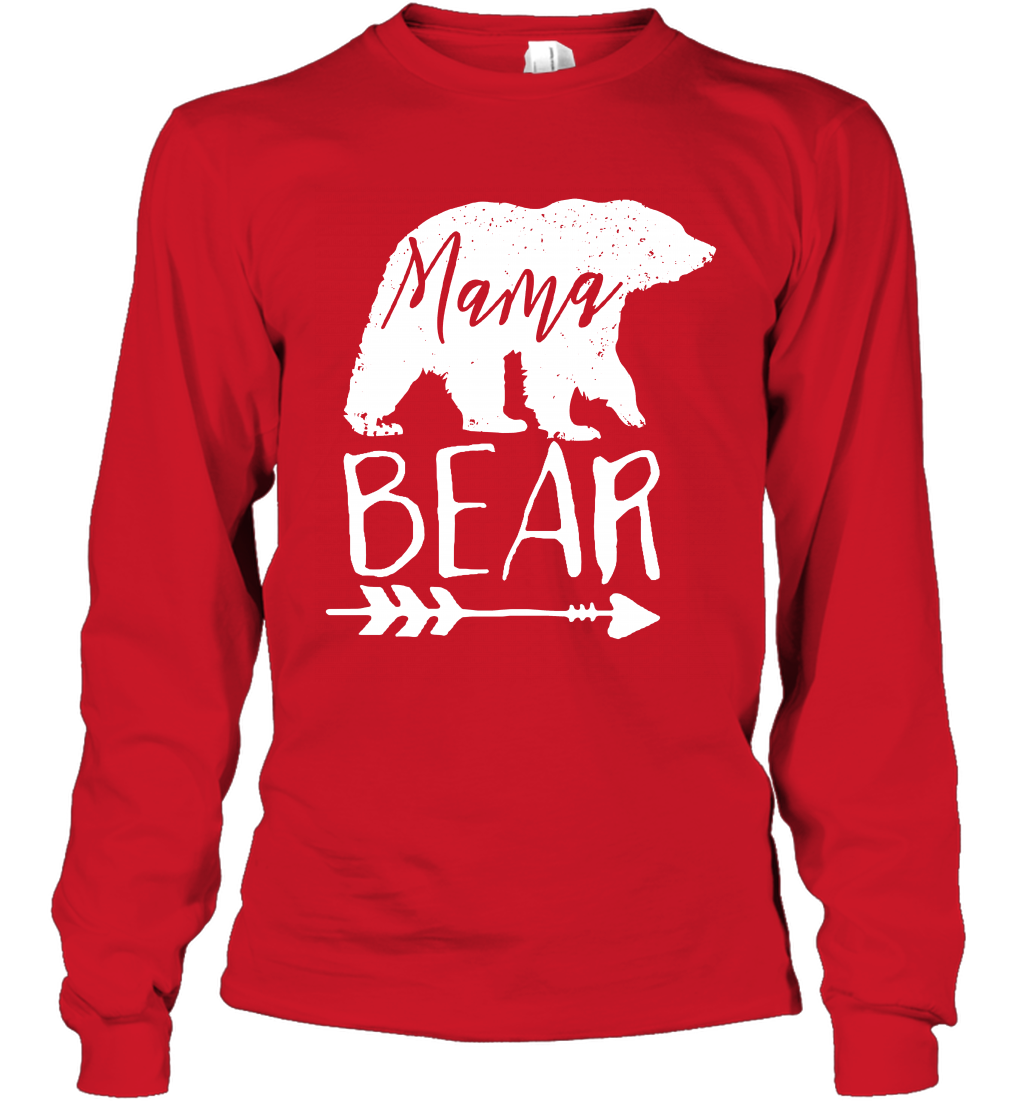 Mama Bear Shirt Long Sleeve T-Shirt Long Sleeve T-Shirt Red