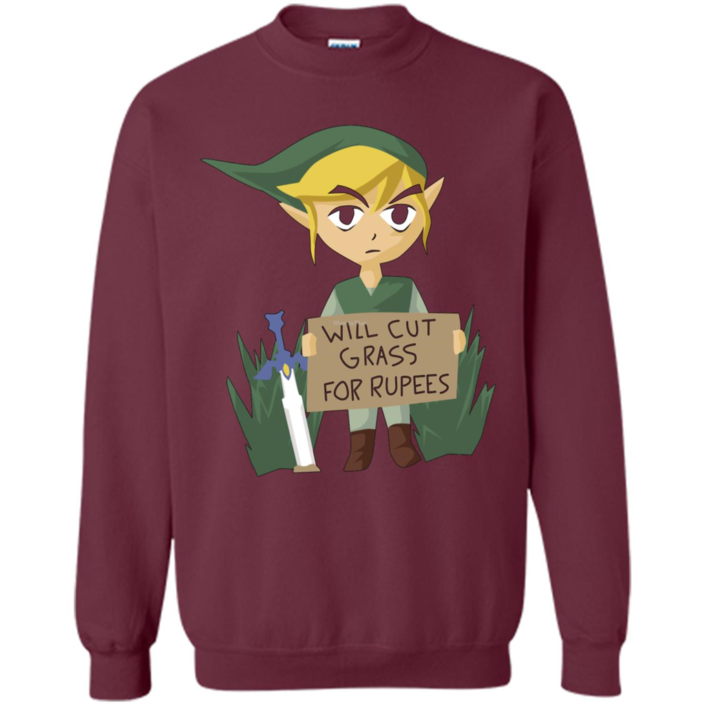 Video Games T-srhit Will Cut Grass For Rupees T-shirt Maroon