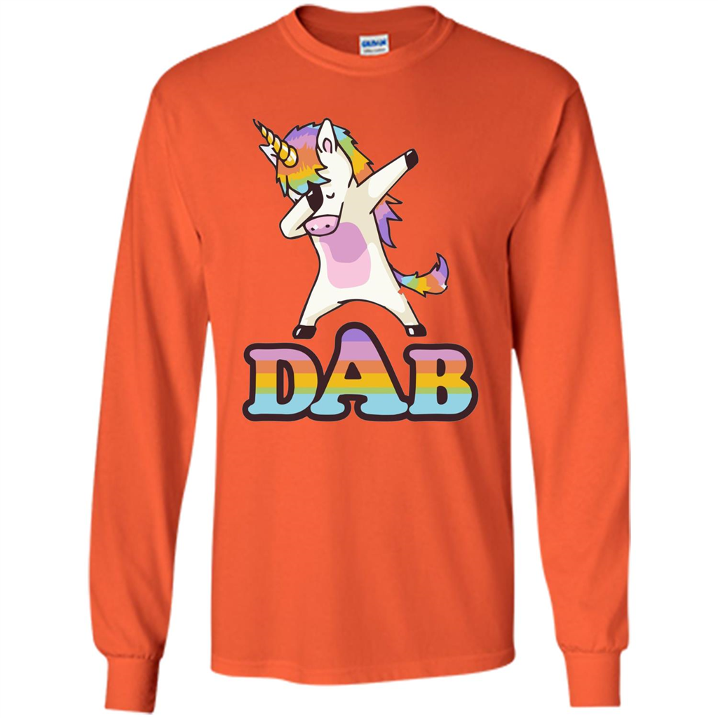 Cute Unicorn Dabbing T-shirt Orange