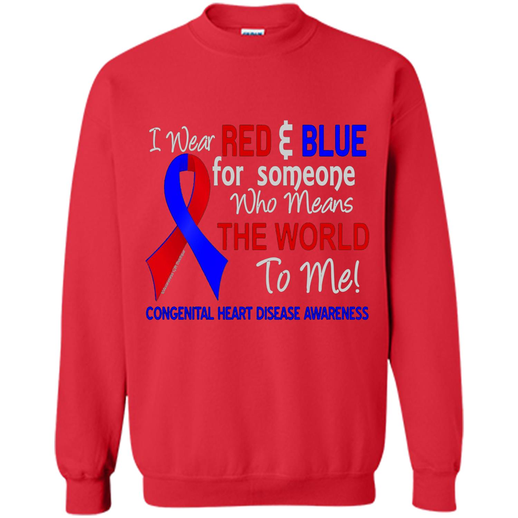 Congenital Heart Disease CHD T-Shirt Means The World To Me Red