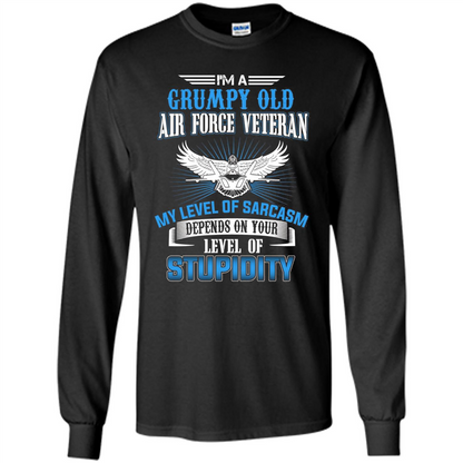 I'm A Grumpy Old Air Force Veteran T-shirt Black