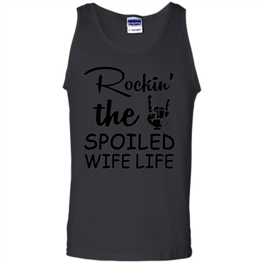 Rockin The Spoiled Wife Life White T-Shirt Black