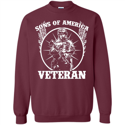 Military T-shirt Sons Of America Veteran Maroon