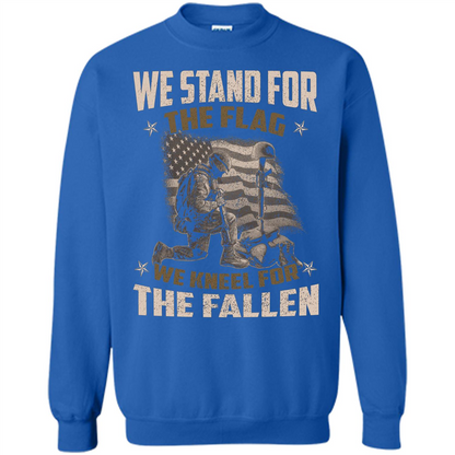 Military T-Shirt We Stand For The Flag We Kneel For The Fallen Royal