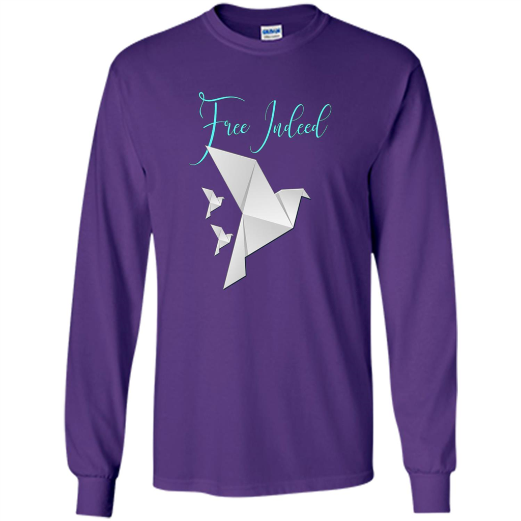 Free Indeed Origami Bird T-shirt Christian T-shirt Purple