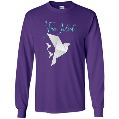 Free Indeed Origami Bird T-shirt Christian T-shirt Purple
