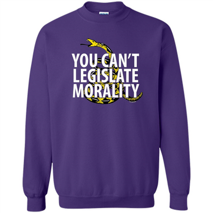 Gadsden Libertarian T-shirt You Can't Legislate Morality Purple
