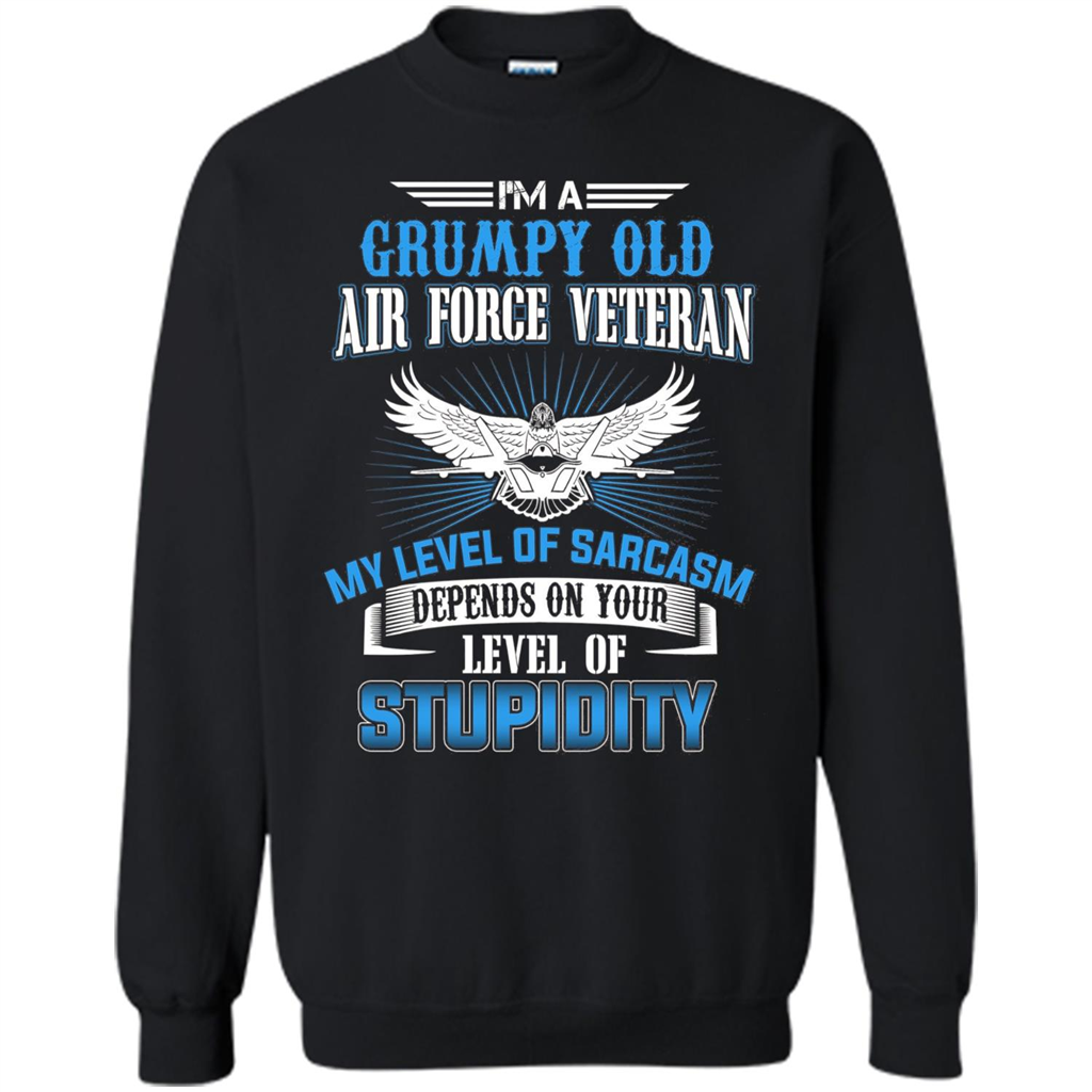 I'm A Grumpy Old Air Force Veteran T-shirt Black