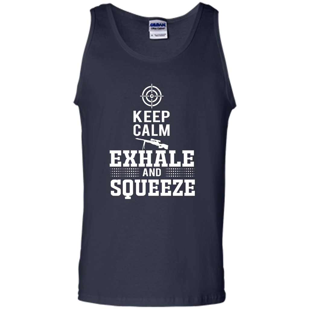 Keep Calm - Exhale and Squeeze T-shirt Navy
