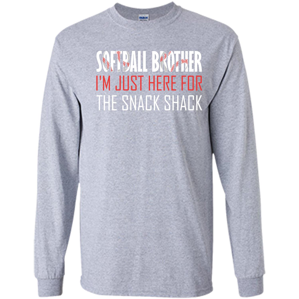 Softball Brother T-shirt I'm Just Here For The Snack Shack Sport Grey