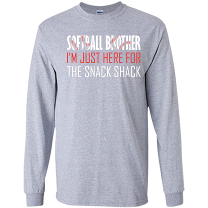 Softball Brother T-shirt I'm Just Here For The Snack Shack Sport Grey