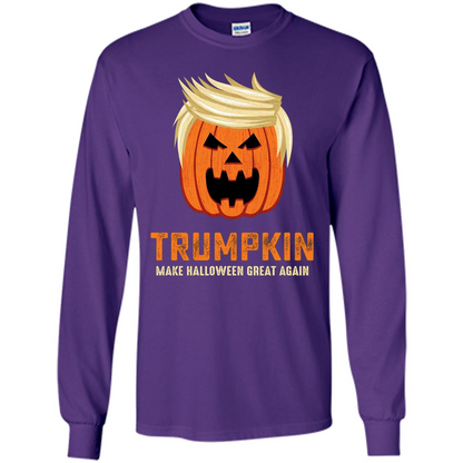 Halloween Trumpkin Funny T-Shirt Make Halloween Great Again Purple