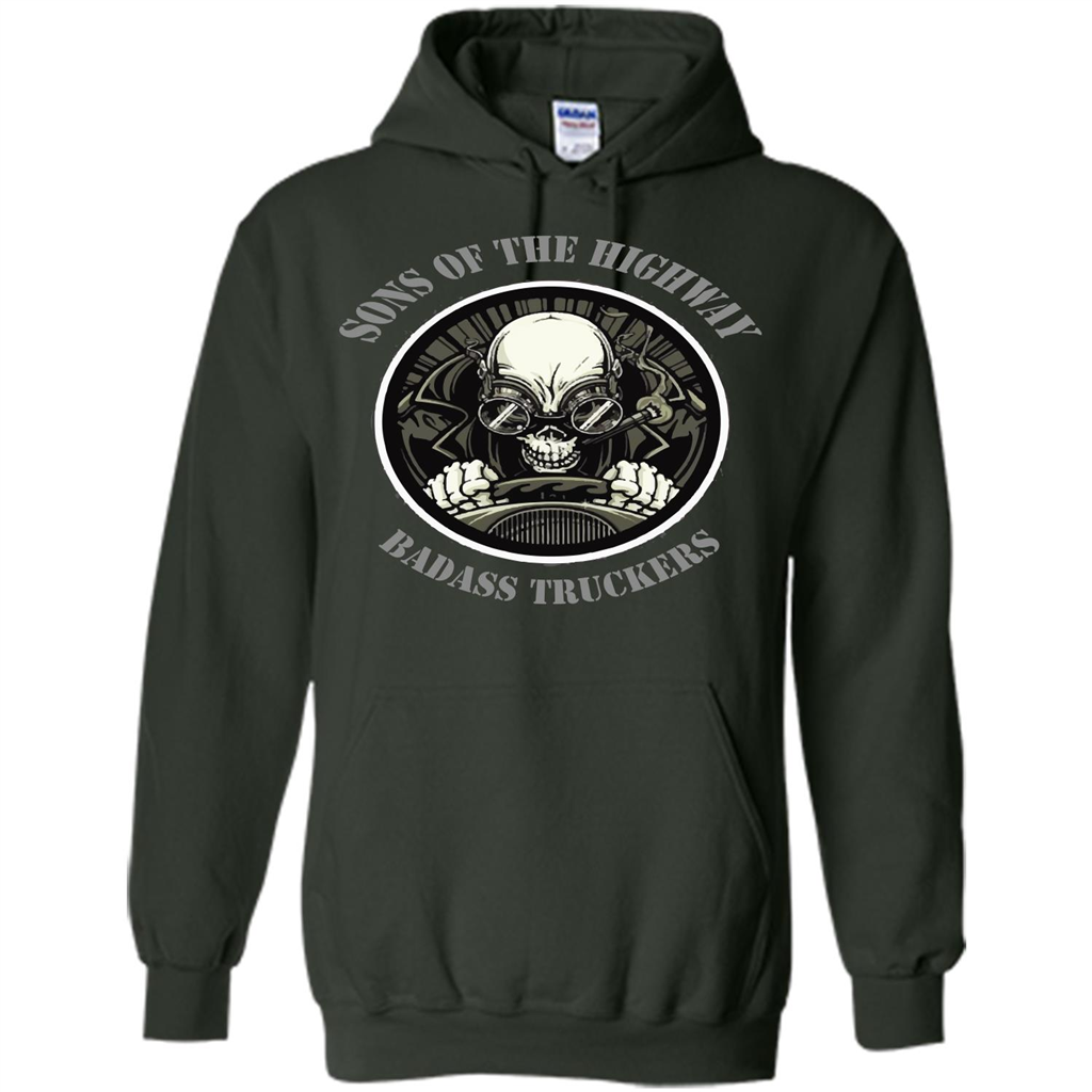 Trucker T-shirt Sons Of The Highway Badass Truckers T-shirt Forest Green