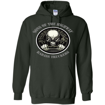 Trucker T-shirt Sons Of The Highway Badass Truckers T-shirt Forest Green
