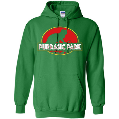 Funny Kitty Cat Graphic T-shirt Purrasic Park Cat T-Shirt Irish Green