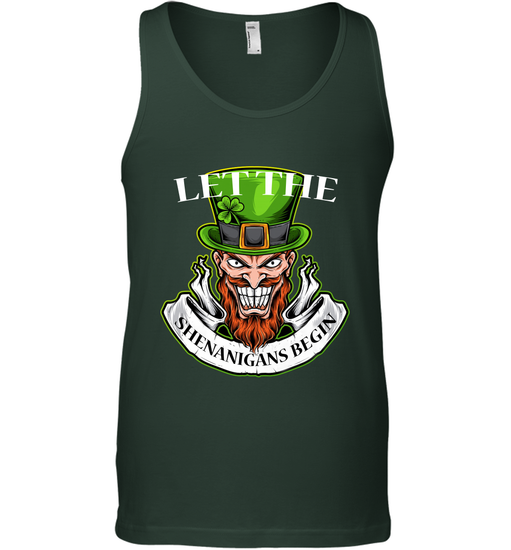 Let The Shenanigans Begin Irish Shirt Tank Top Forest Green