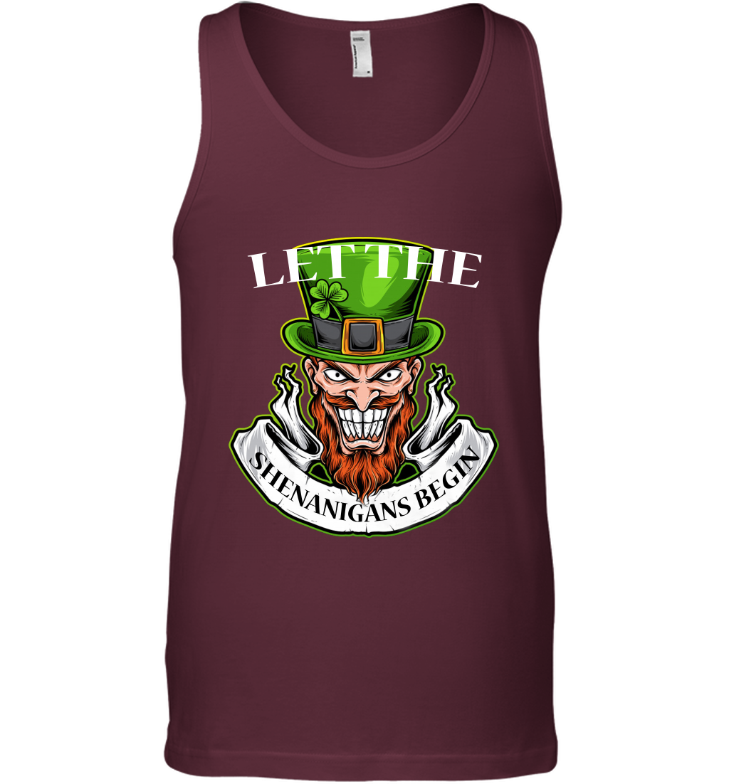 Let The Shenanigans Begin Irish Shirt Tank Top Maroon