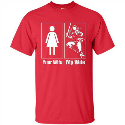 My Wife Is Super Woman T-shirt Mens Your Wife My Wife Red