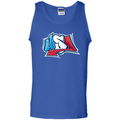 USA T-shirtt Graffiti Style Design Merica 4th July T-shirt Royal